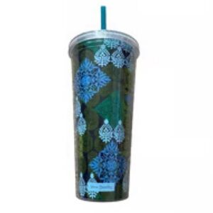 Vera Bradley Blue Green Paisley 24 oz Travel Tumbler
